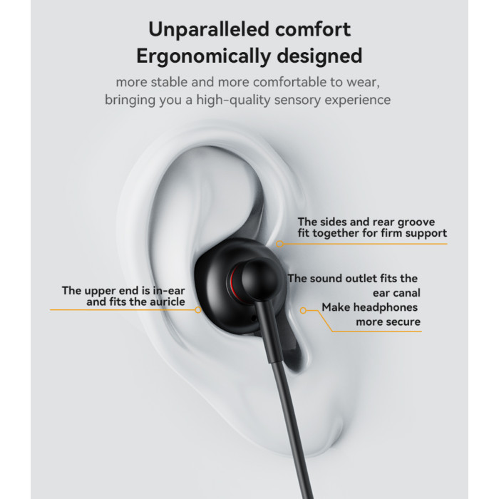YESIDO ALUMINIUM ALLOY LIGHTNING WIRED EARPHONE BLACK YH48 thumbnail 4