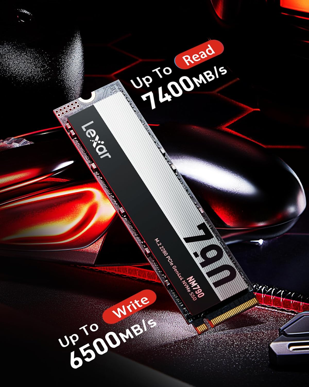 LEXAR NM790 M.2 2280 PCIE GEN4X4 NVME SSD 7400MB/S 2TB LNM790X002T-RNNNG thumbnail 2