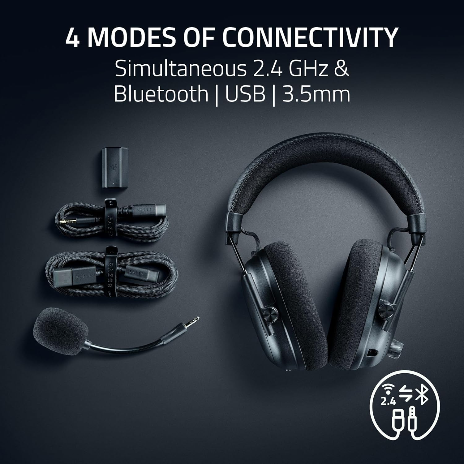 RAZER BLACK SHARK V3 PRO WIRELESS 7.1 GAMING HEADSET FOR PLAYSTATION BLACK RZ04-05400500-R3G thumbnail 10