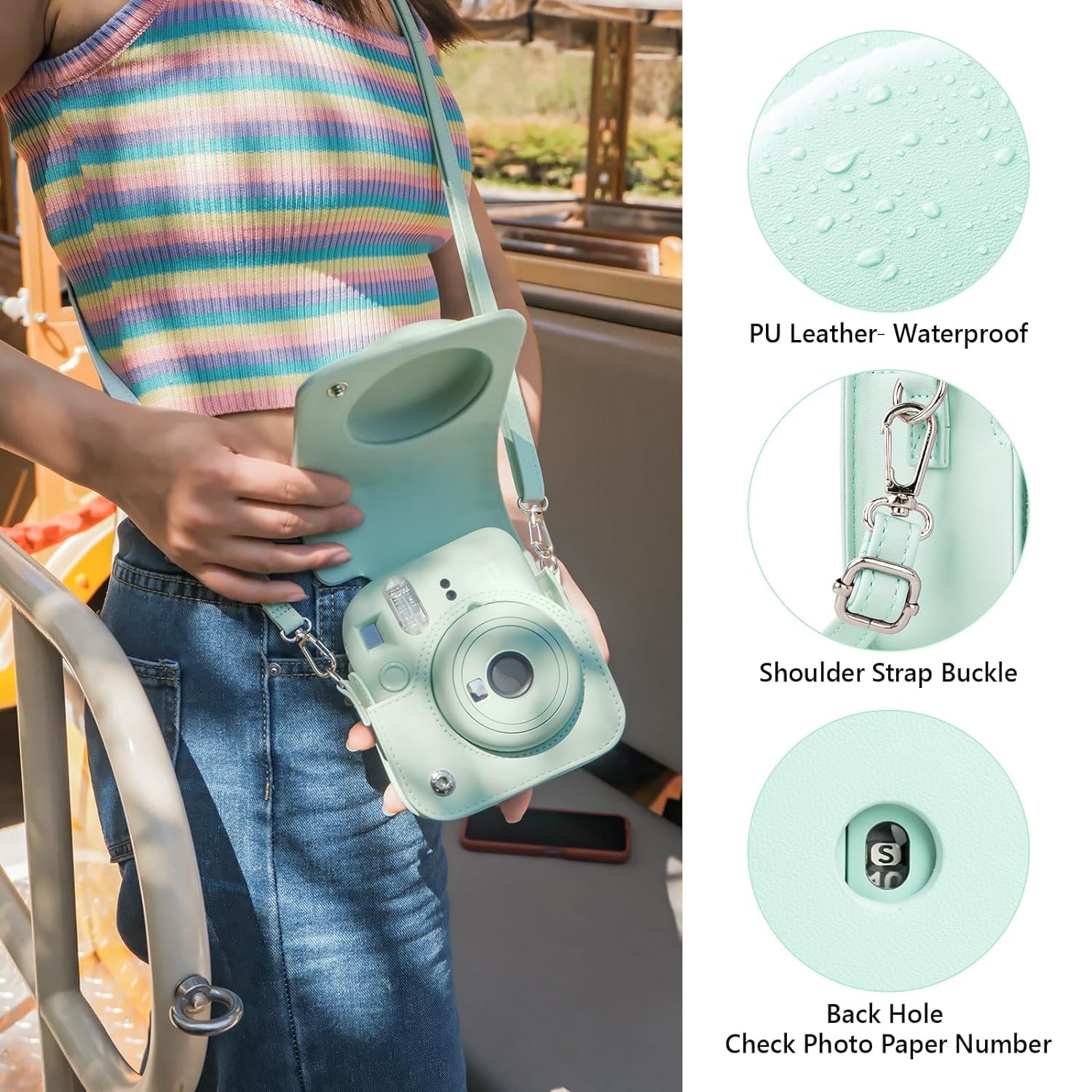 INSTAX MINI 12 CAMERA BAG GREEN thumbnail 8