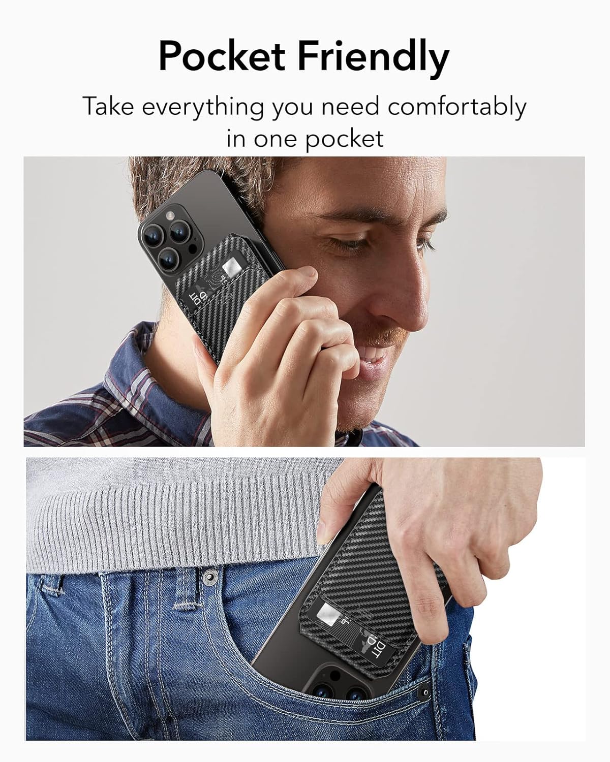 ESR CARBON FIBER MAGNETIC WALLET BLACK thumbnail 5