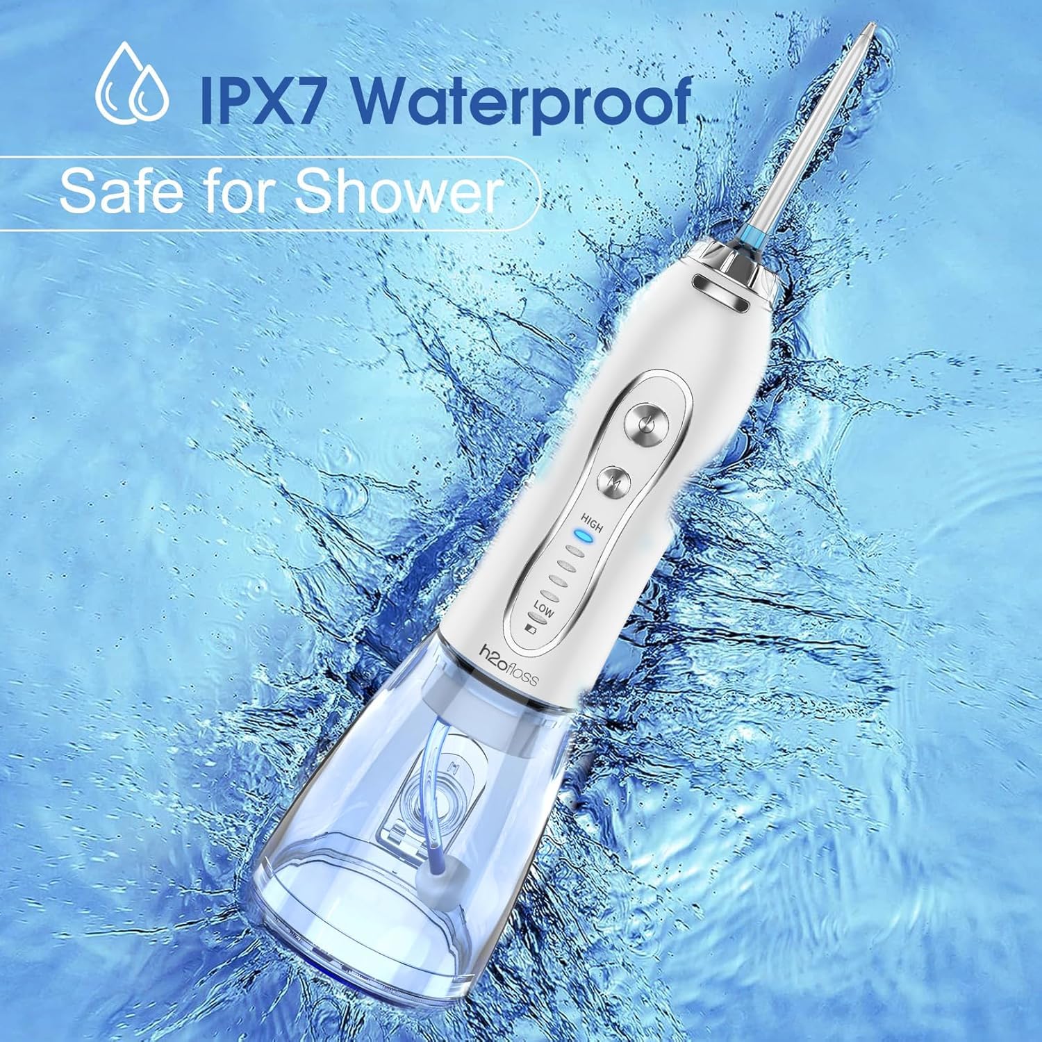 H20 FLOSS PORTABLE ORAL IRRIGATOR WHITE HF-6 thumbnail 7