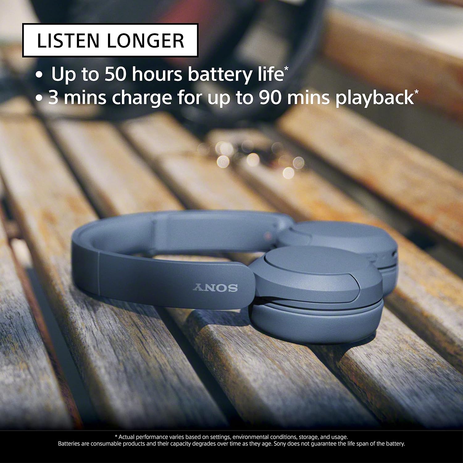 SONY WIRELESS ON EAR HEADPHONE BLACK WH-CH520 thumbnail 2
