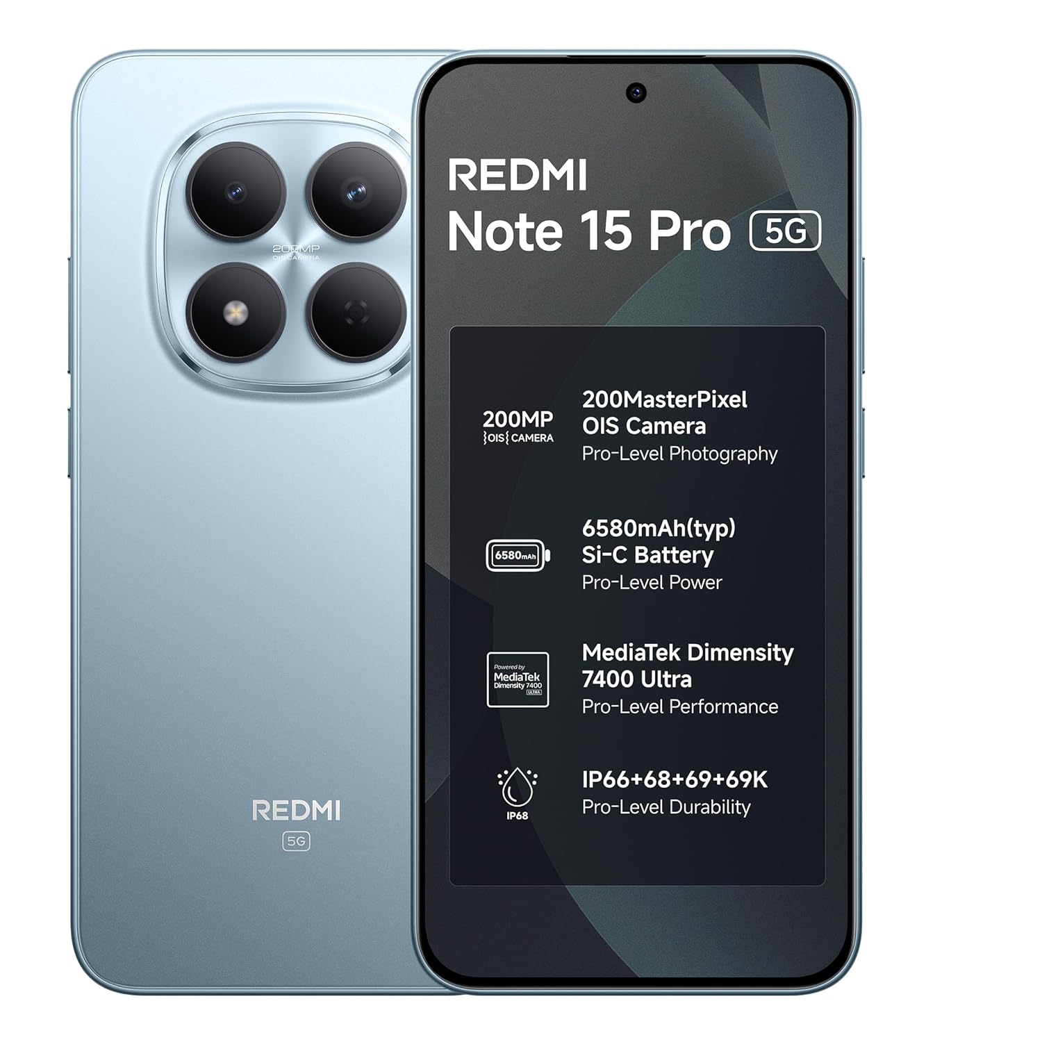 MI REDMI NOTE 15 PRO 5G 12GB RAM 256GB ROM GLACIER BLUE thumbnail 2