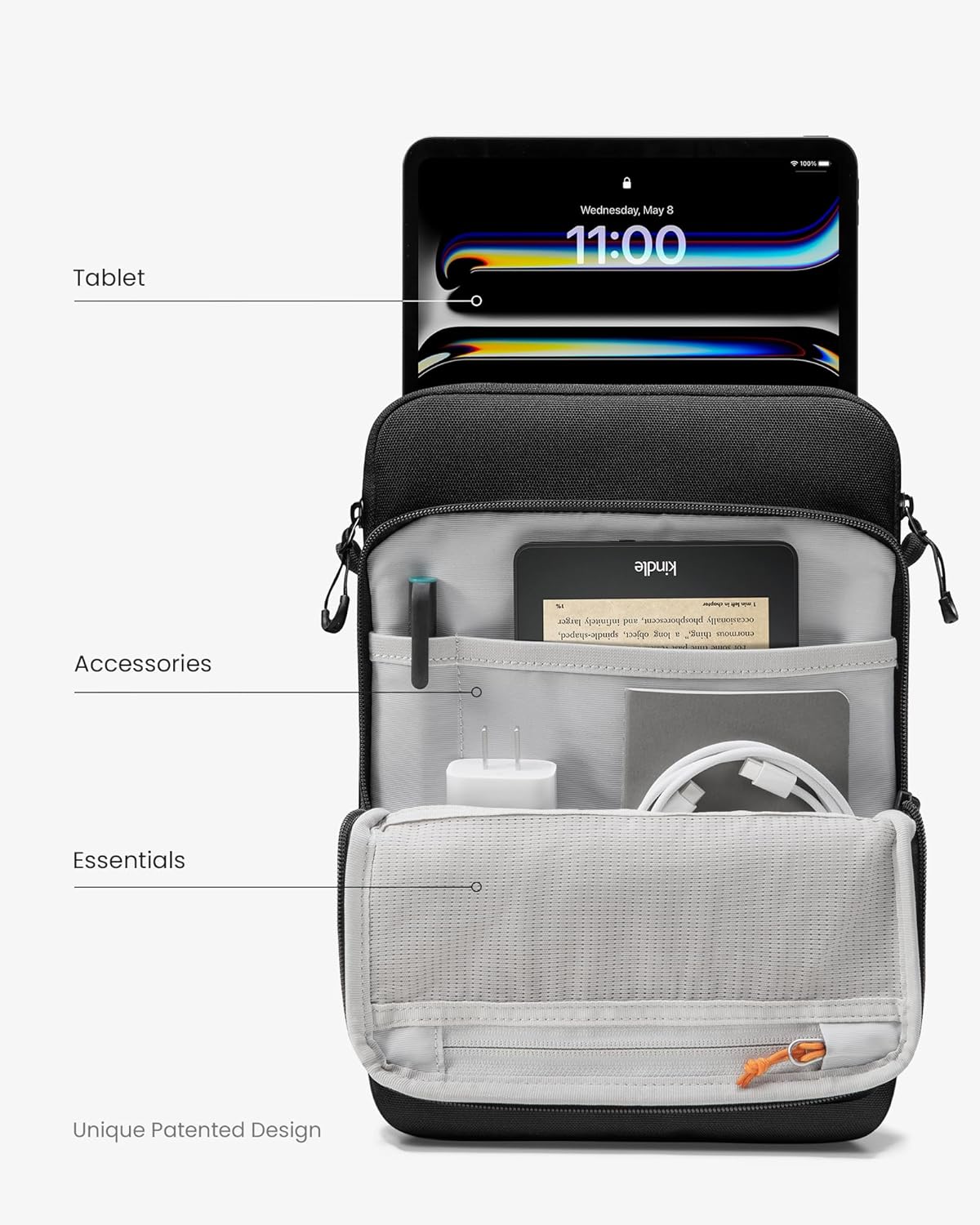 TOMTOC DEFENDERACE B03  10.9-11 INCH  TABLET SHOULDER BAG BLACK B03A1D1 thumbnail 2