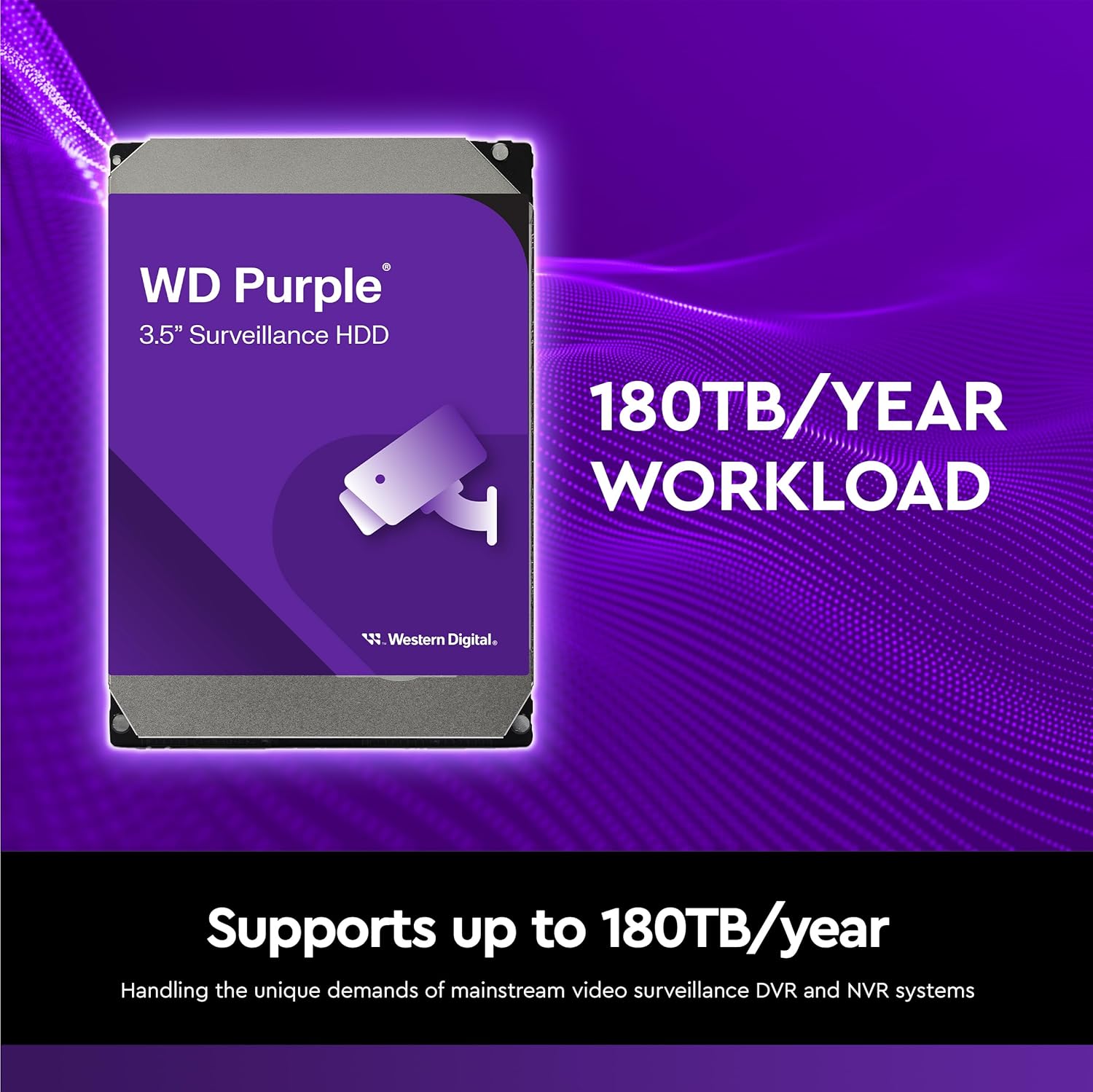 WD 8TB PURPLE SURVEILLANCE SATA 6GBS 256MB CACHE 3.5 INCH INTERNAL HARD DRIVE WD85PURZ thumbnail 2