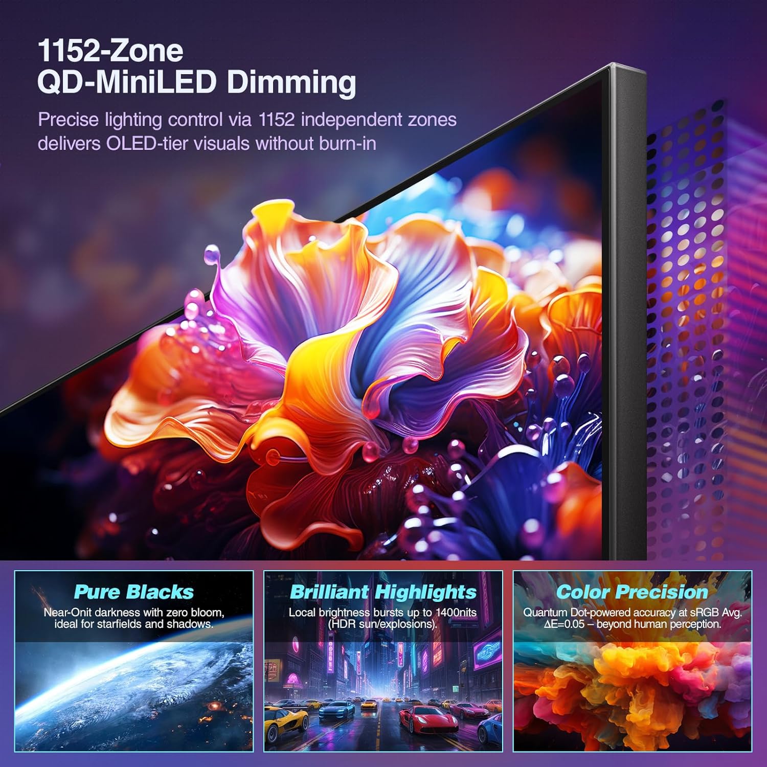 KOORUI 27-INCH QHD 3840X2160 160HZ/320HZ 1MS IPS PANEL MINI LED MONITOR S2741LM thumbnail 5