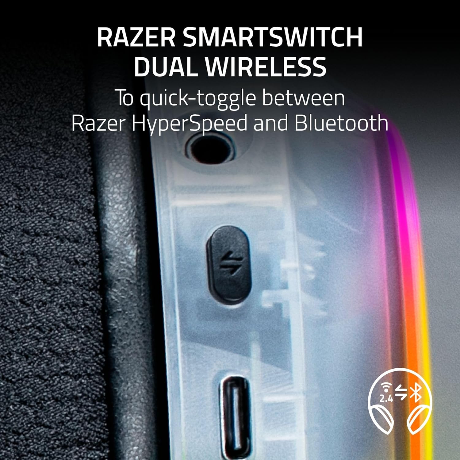 RAZER BARRACUDA X CHROMA WIRELESS GAMING HEADSET PHANTOM WHITE RZ04-05220400-R3M1 thumbnail 4