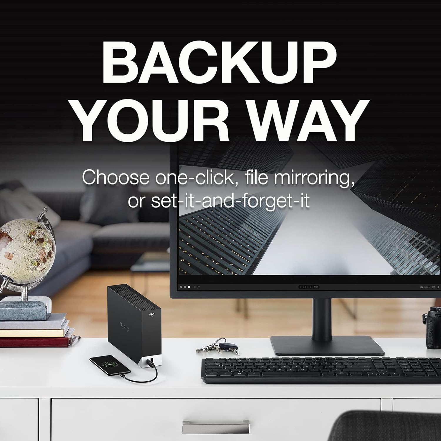 SEAGATE ONE TOUCH 16 TB USB TYPE-A / USB TYPE-C 3.2 EXTERNAL HARD DRIVE BLACK STLC16000402 thumbnail 6