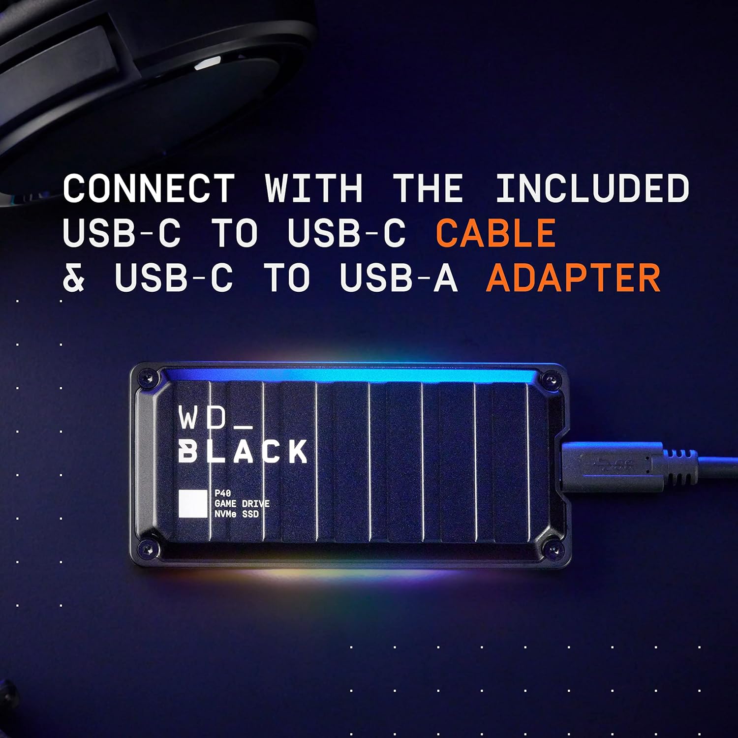 WD 1TB EXTERNAL WD_BLACK P40 GAME DRIVE SSD WDBAWY0010BBK-WESN thumbnail 6