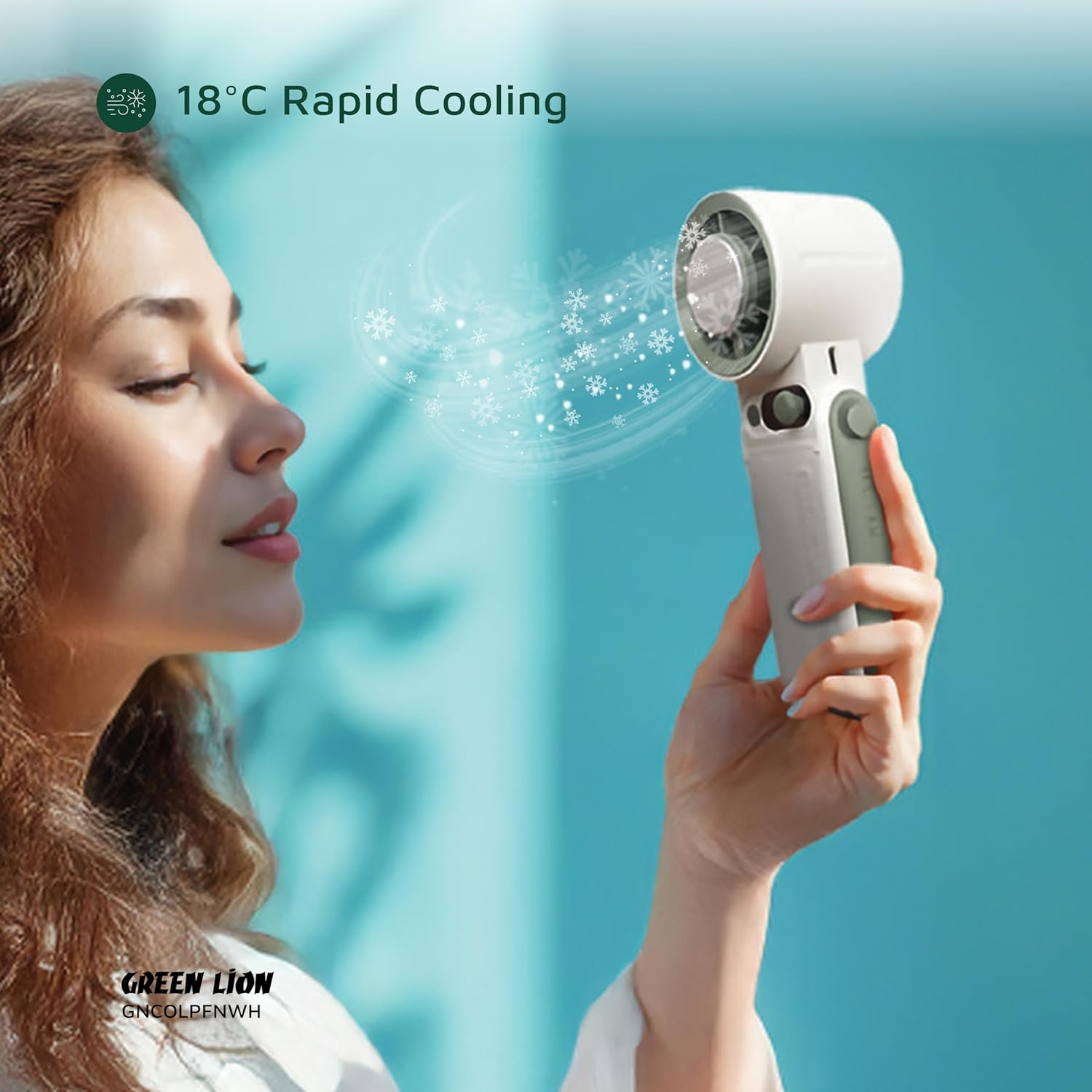 GREEN LION HANDHELD COOLIO PORTABLE FAN WHITE GNCULPFNWH thumbnail 2