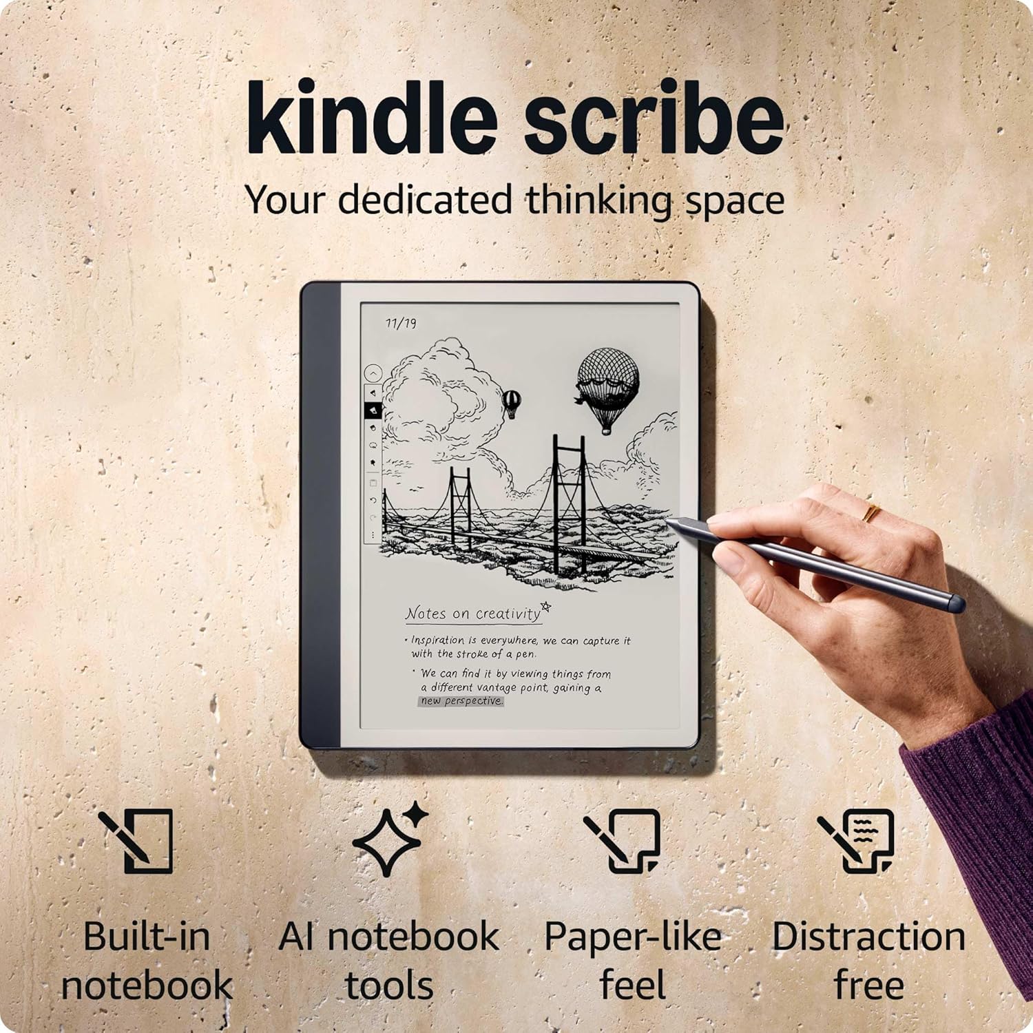 AMAZON KINDLE SCRIBE 10.2 INCH EBOOK 32GB WITH PREMIUM PEN USB C CHARGING TUNGSTEN GREY thumbnail 2