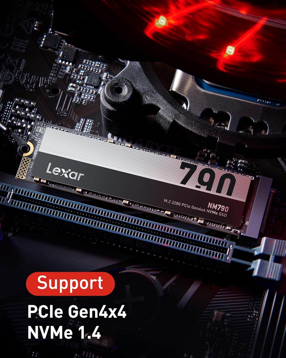 LEXAR NM790 M.2 2280 PCIE GEN4X4 NVME SSD 7400MB/S 2TB LNM790X002T-RNNNG thumbnail 3