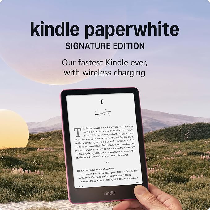 AMAZON KINDLE PAPER 12TH GENERATION SIGNATURE EDITION 32GB METALLIC RASPBERRY thumbnail 2