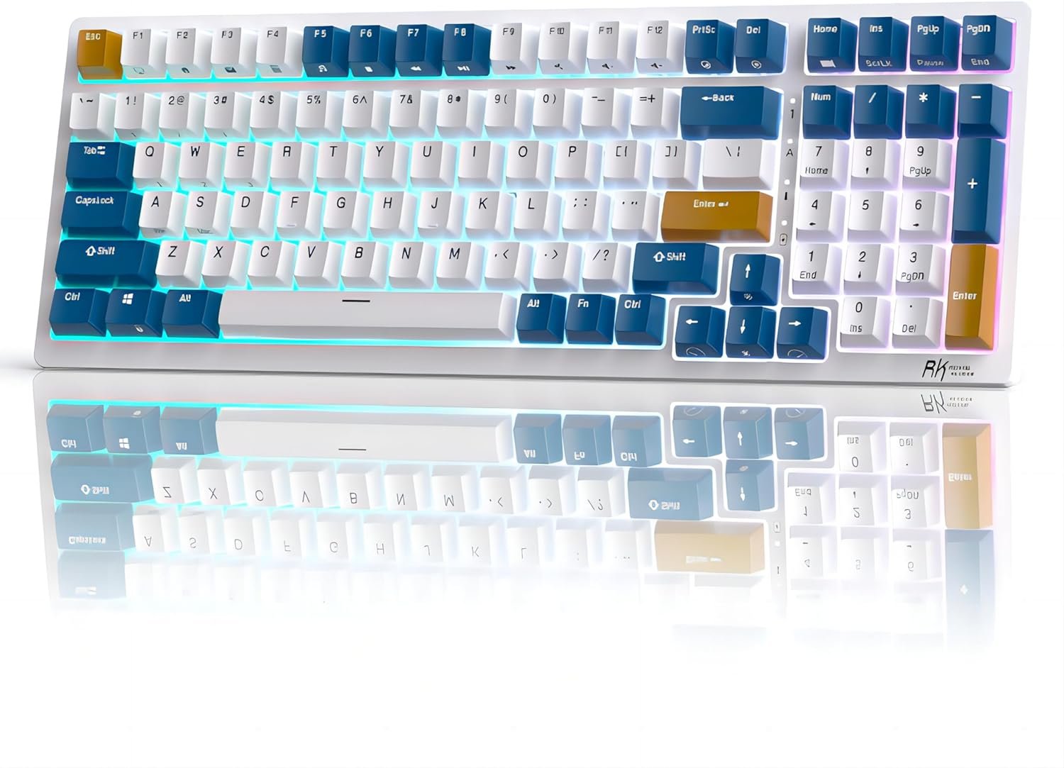 Royal Kludge RGB Tri-Modes Hot-Swap Gaming Keyboard with Brown Switches in Klein Blue - RK98