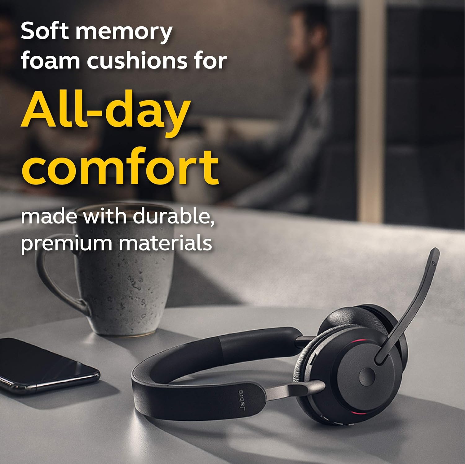 JABRA EVOLVE 2 65MS STEREO WIRELESS HEADSET USB A BLACK 26599-999-999 thumbnail 5