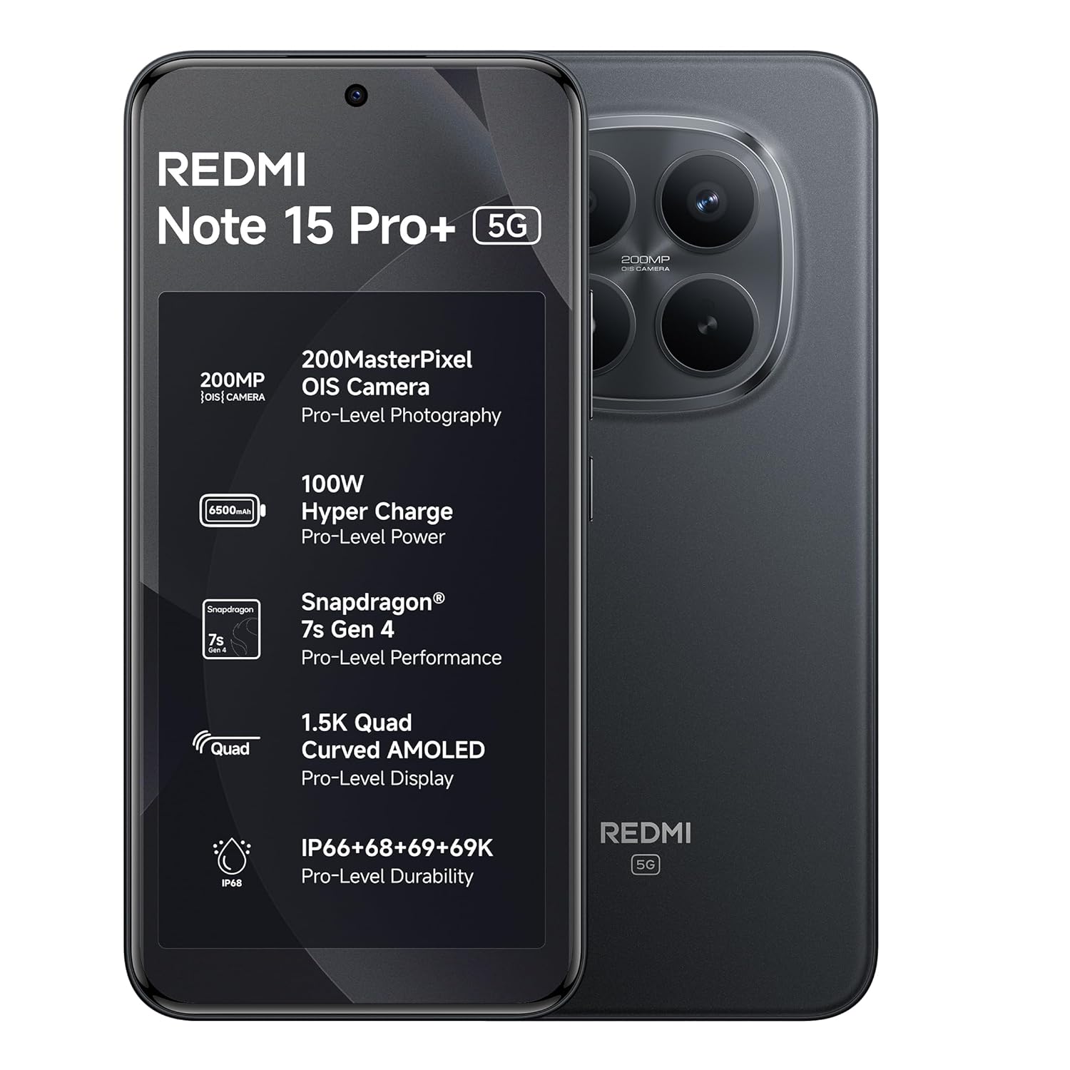 MI REDMI NOTE 15 PRO 5G 12GB RAM 256GB ROM BLACK thumbnail 4