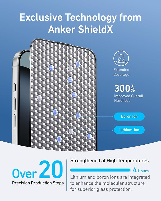 ANKER IPHONE 16 PRO EASY FIT SCREEN PROTECTOR KIT HD 2-PACK A720AH0A thumbnail 6
