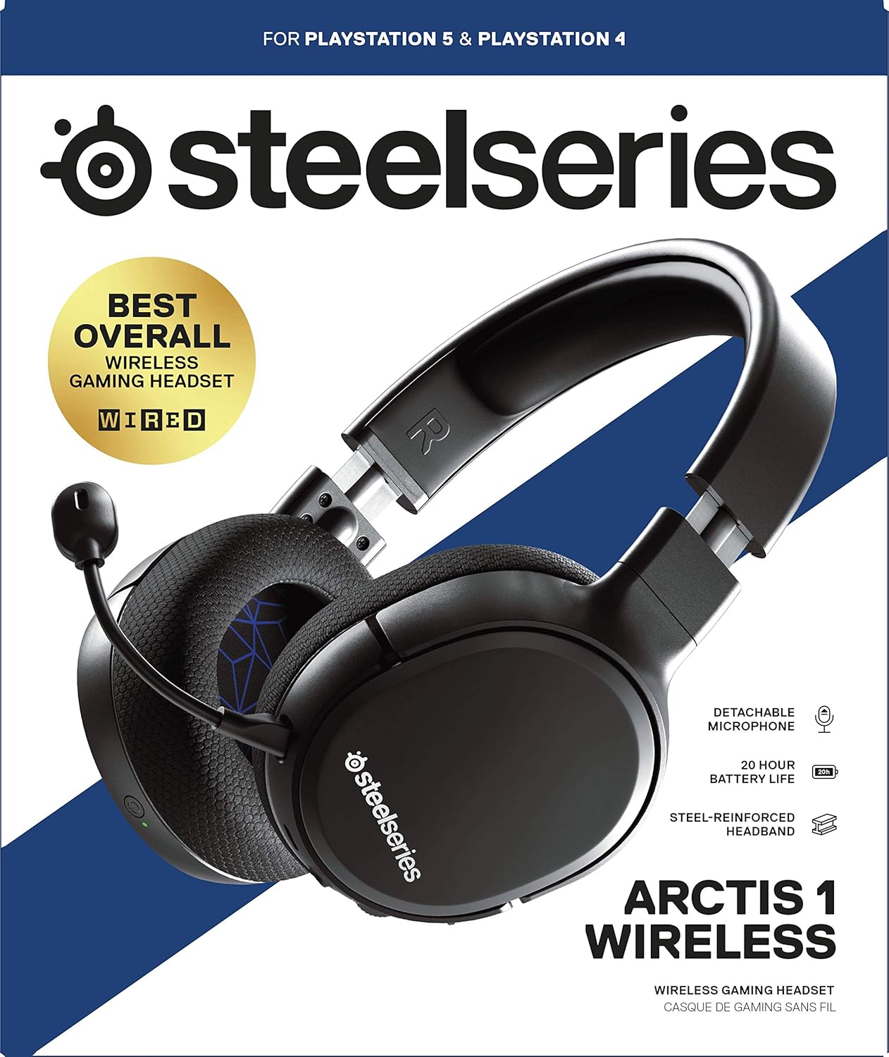 STEELSERIES ARCTIS 1 FOR PS5 WIRELESS GAMING HEADSET 61519 thumbnail 8