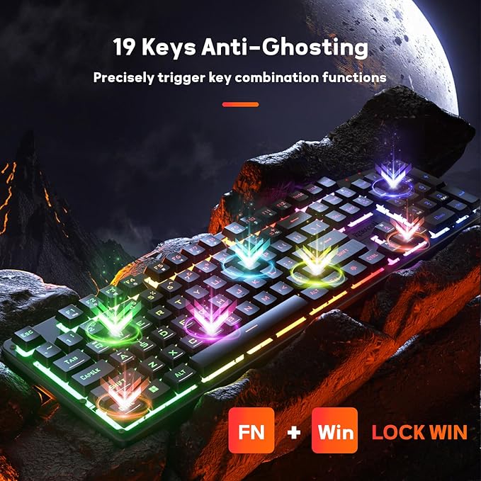 REDRAGON NETHERBANE RGB WIRED GAMING MEMBRANE KEYBOARD BLACK K521-RGB thumbnail 5