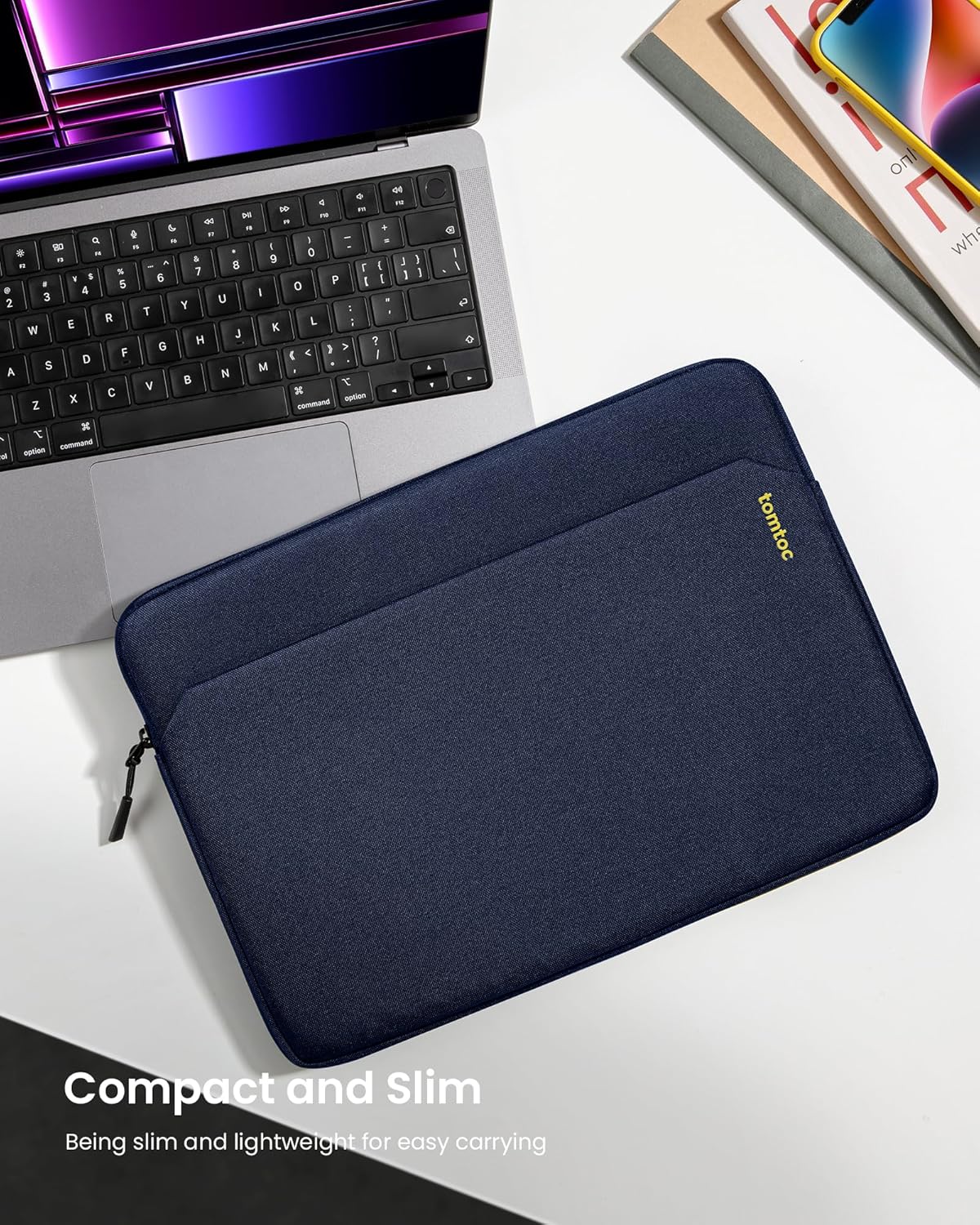 TOMTOC LIGHT A18 14 INCH LAPTOP SLEEVE NAVY BLUE A18D2B2 thumbnail 6