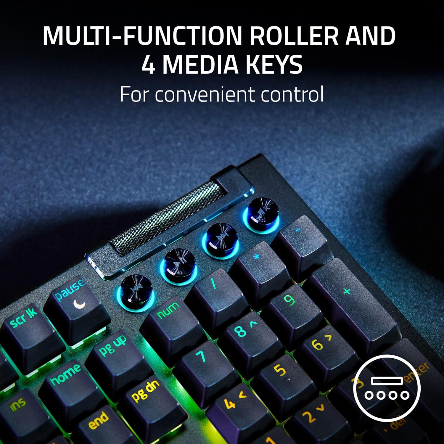 RAZER BLACKWIDOW V4 KEYBOARD YELLOW SWITCH LAYOUT FRML RZ03-04691800-R3M1 thumbnail 8
