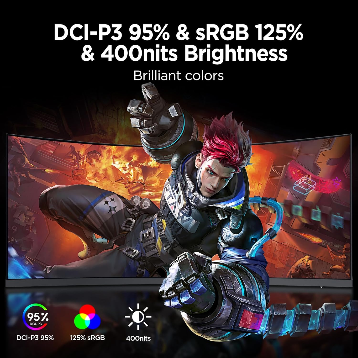 KOORUI 34 INCH UHD 3440X1440 240HZ 1MS VA PANEL GAMING MONITOR G3441XC thumbnail 3