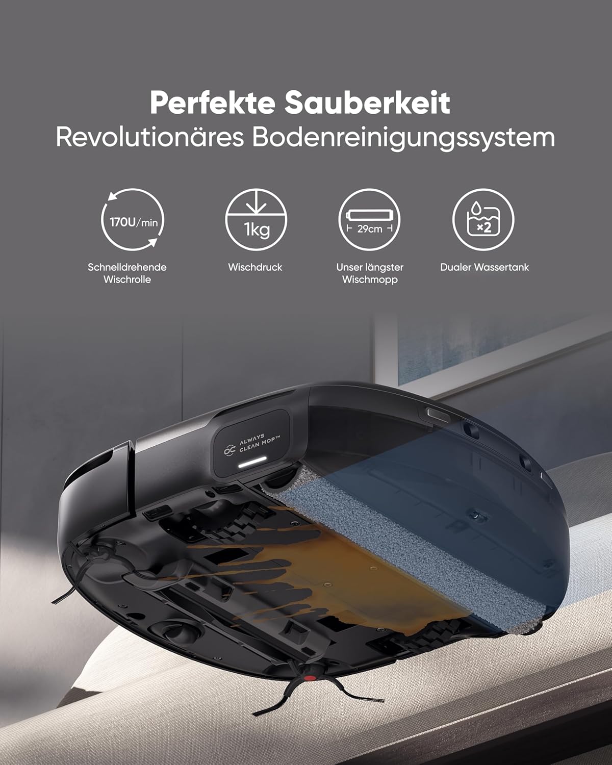 EUFY S1 GROUNDBREAKING FLOOR WASHING ROBOT VACUUM WITH ALL IN ONE STATION T2071G11 thumbnail 5