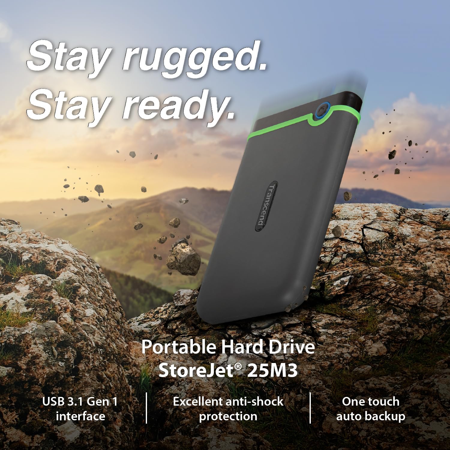TRANSCEND 2TB EXTERNAL HDD M3S USB 3.0 BLACK TS2TSJ25M3S thumbnail 3