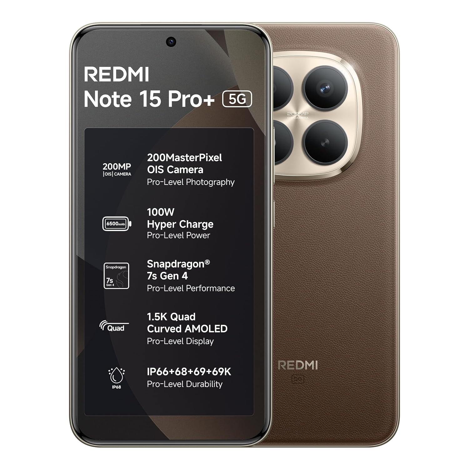 MI REDMI NOTE 15 PRO+ 5G 12GB RAM 512GB ROM MOCHA BROWN WITH REDMI WATCH 5 ACTIVE thumbnail 2