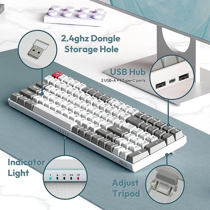 Royal Kludge RGB Tri-Mode Hot-Swap Gaming Keyboard - RK100 thumbnail 4