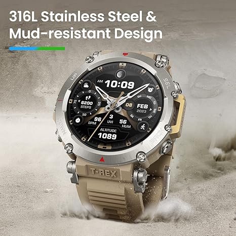 Amazfit T-Rex Ultra Smart Watch (A2142) - Rugged Design, Adventure-Ready, Long Battery Life thumbnail 3