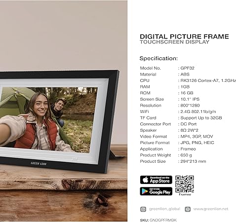 GREEN LION DIGITAL PICTURE FRAME BLACK GNDGPFRMBK thumbnail 3