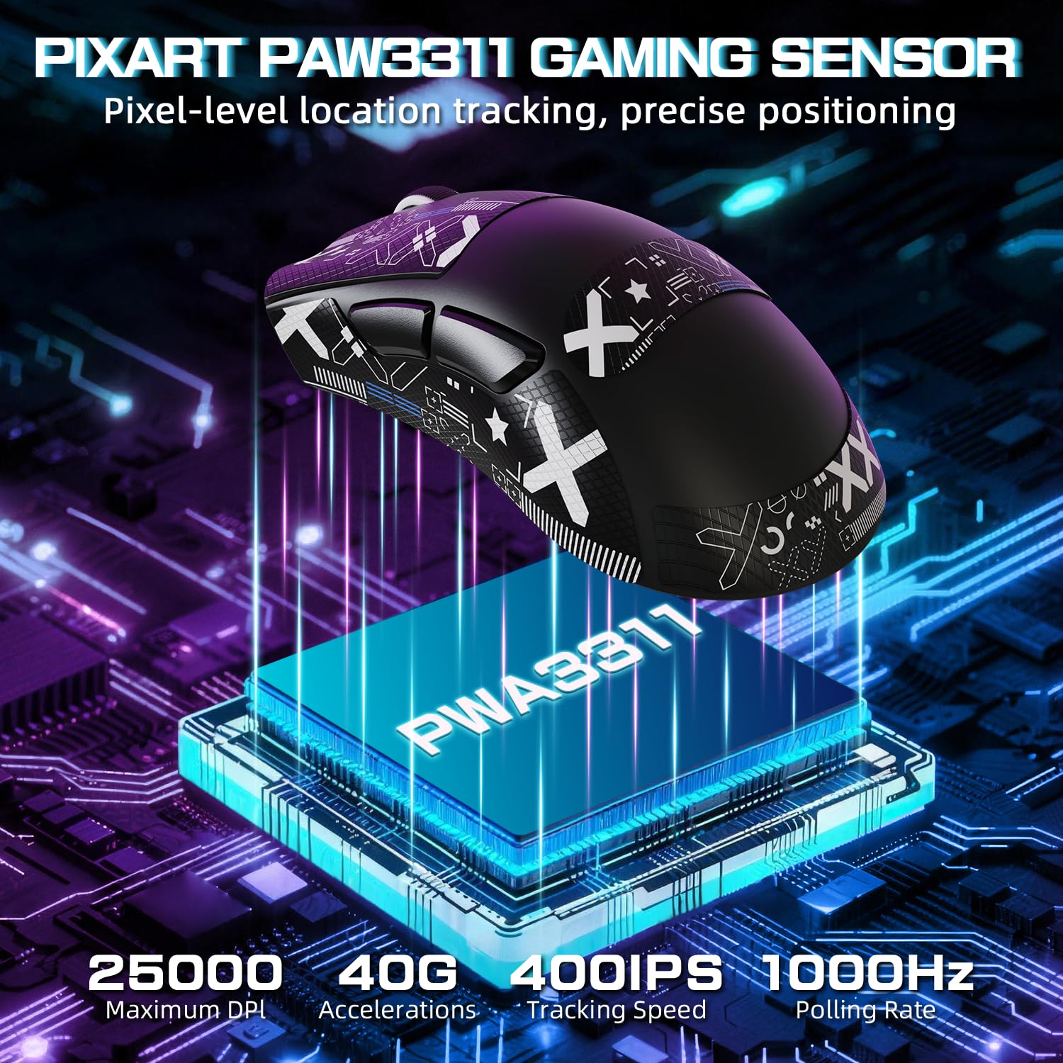ATTACK SHARK V3 PRO WIRELESS ESPORTS GAMING MOUSE WITH CHARGING DOCK BLACK thumbnail 6