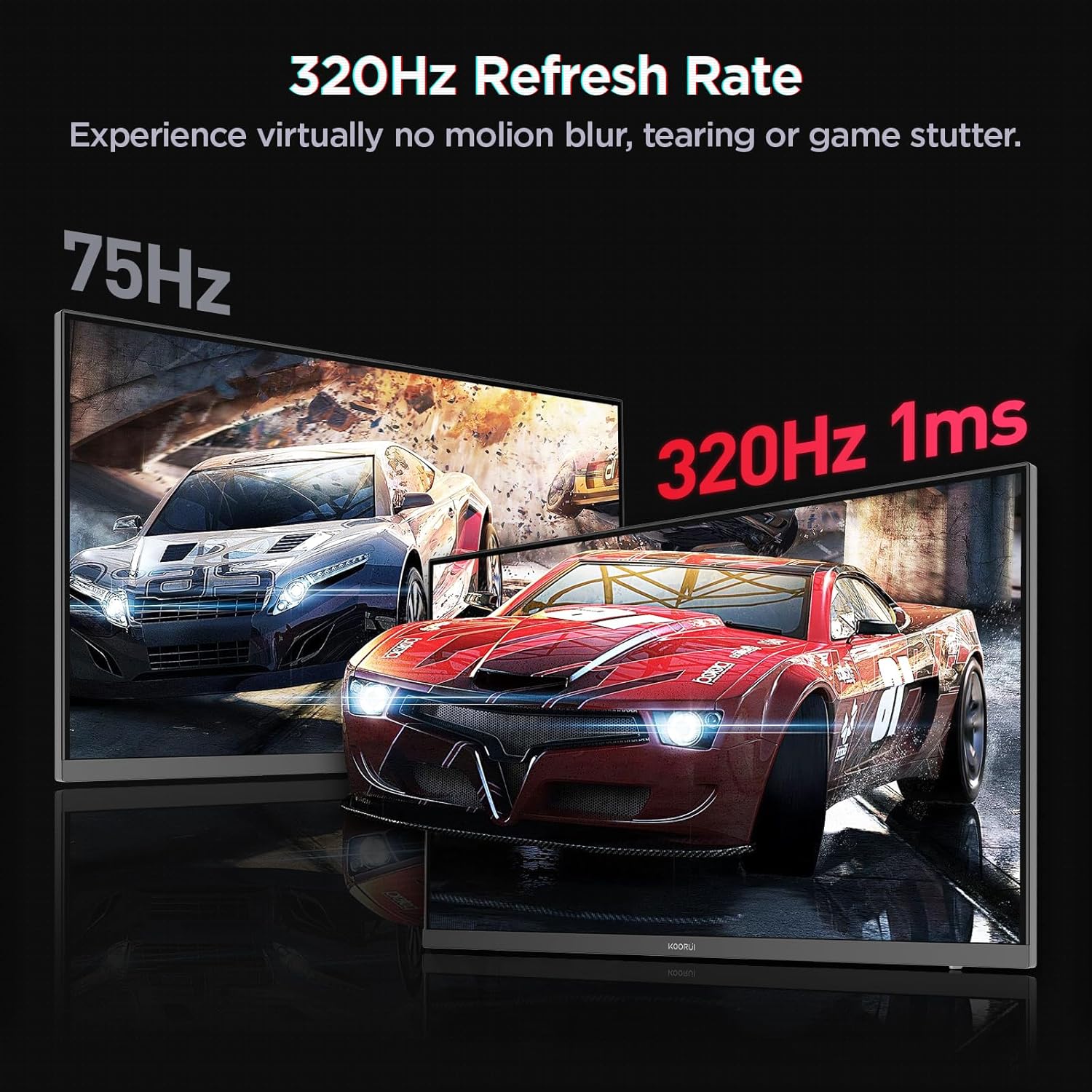 KOORUI 27-INCH QHD 2560X1440 320HZ 1MS IPS PANEL GAMING MONITOR G2721E thumbnail 3