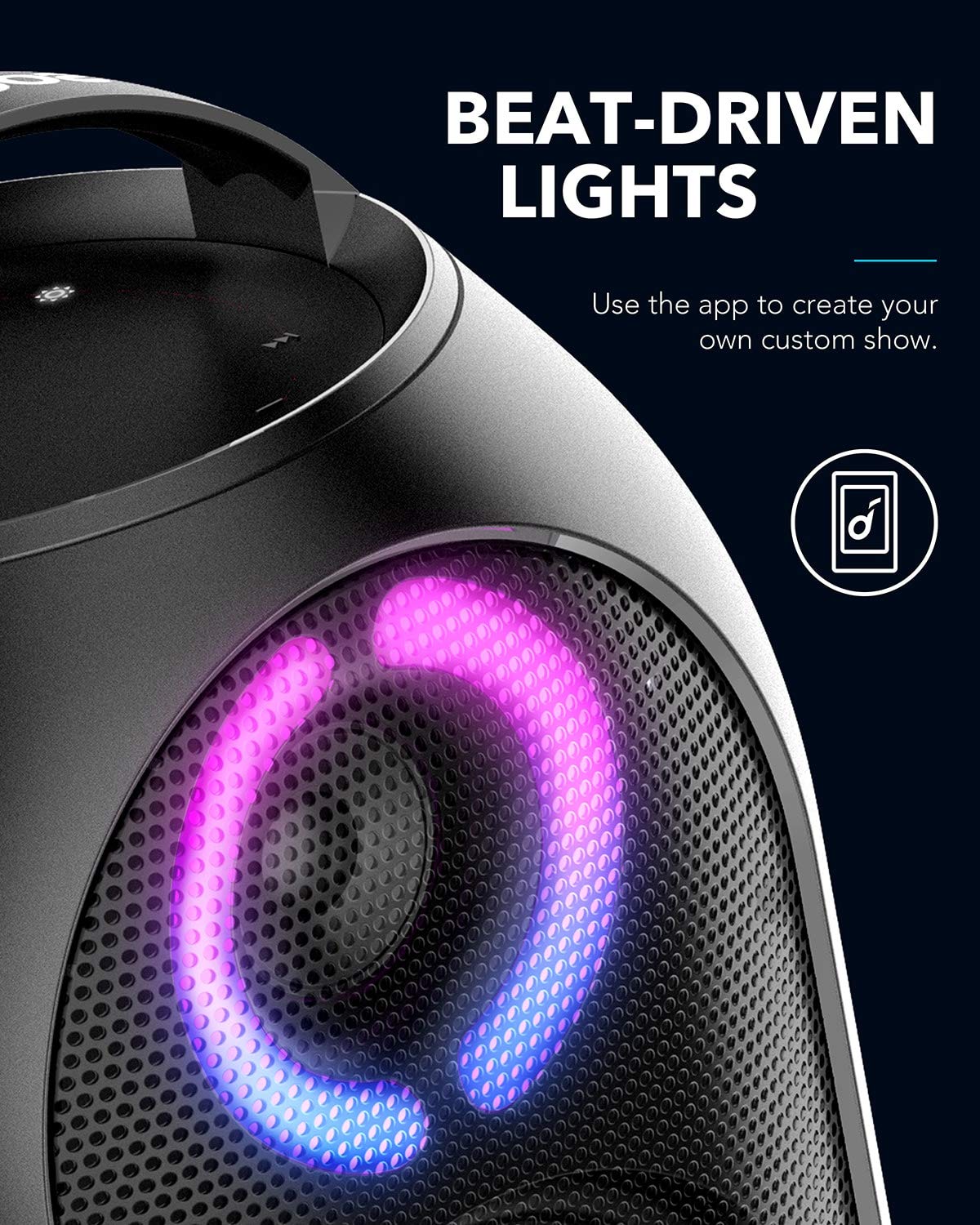 ANKER RAVE PARTY CAST WIRELESS PART SPEAKER 80W BLACK A3390H12 thumbnail 5