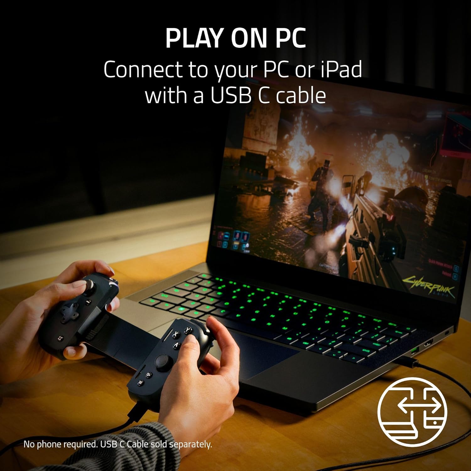 RAZER KISHI V2 USB-C MOBILE GAMING CONTROLLER FOR IPHONE AND ANDROID BLACK RZ06-05110100-R3M1 thumbnail 8