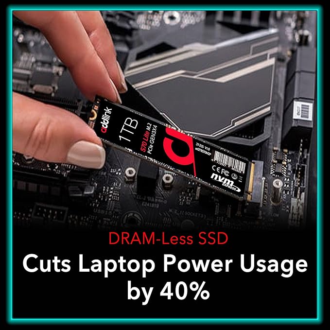 ADDLINK S70 LITE NVME M.2 2280 PCI-E GEN 3X4 1TB SSD BLACK AD1TBS70LTM2P thumbnail 4