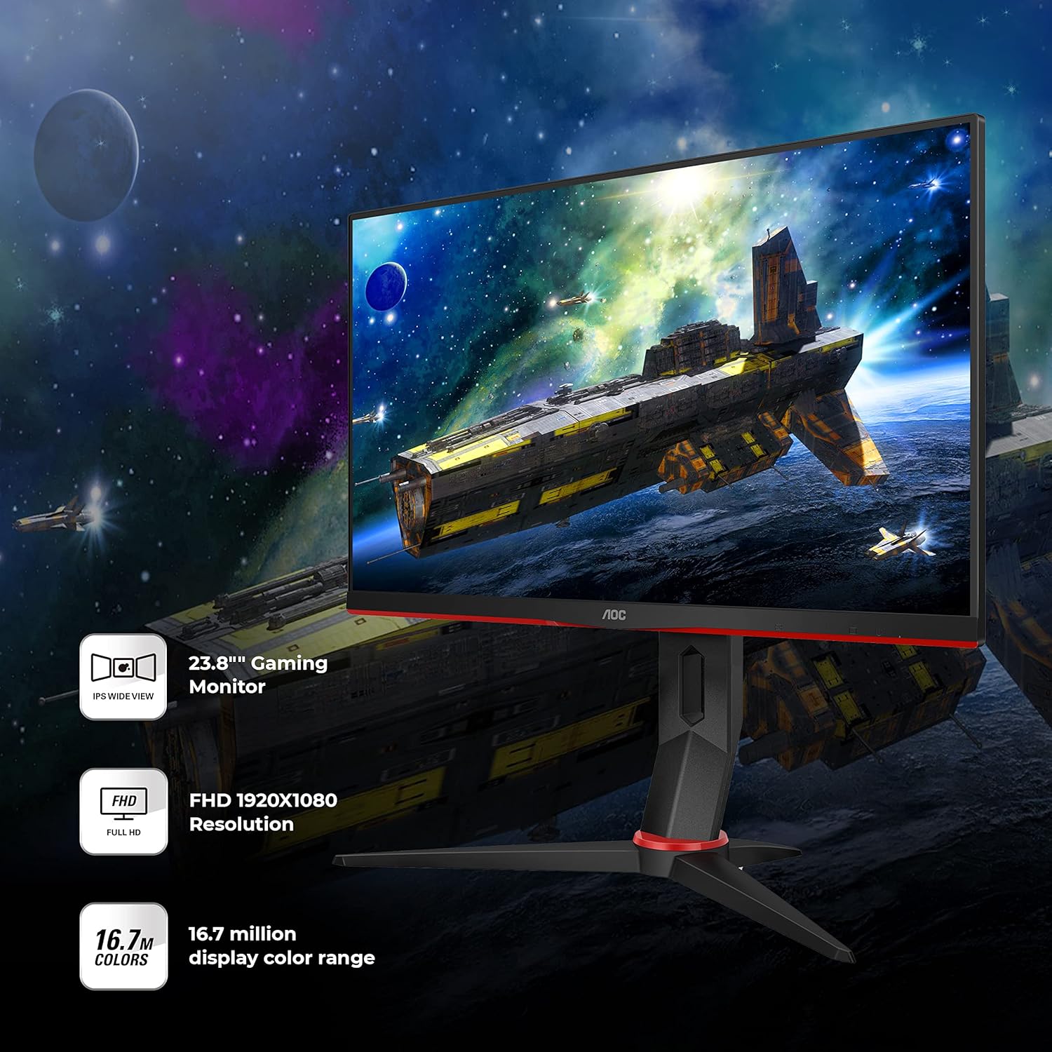 AOC 24 INCH G2 SERIES IPS GAMING MONITOR 24G2SP thumbnail 3