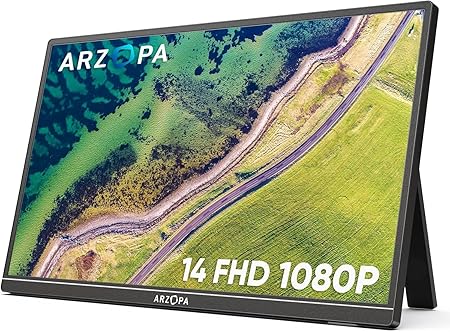 ARZOPA 14 INCH ULTRA SLIM FHD 1080P PORTABLE MONITOR BLACK A1S thumbnail 7