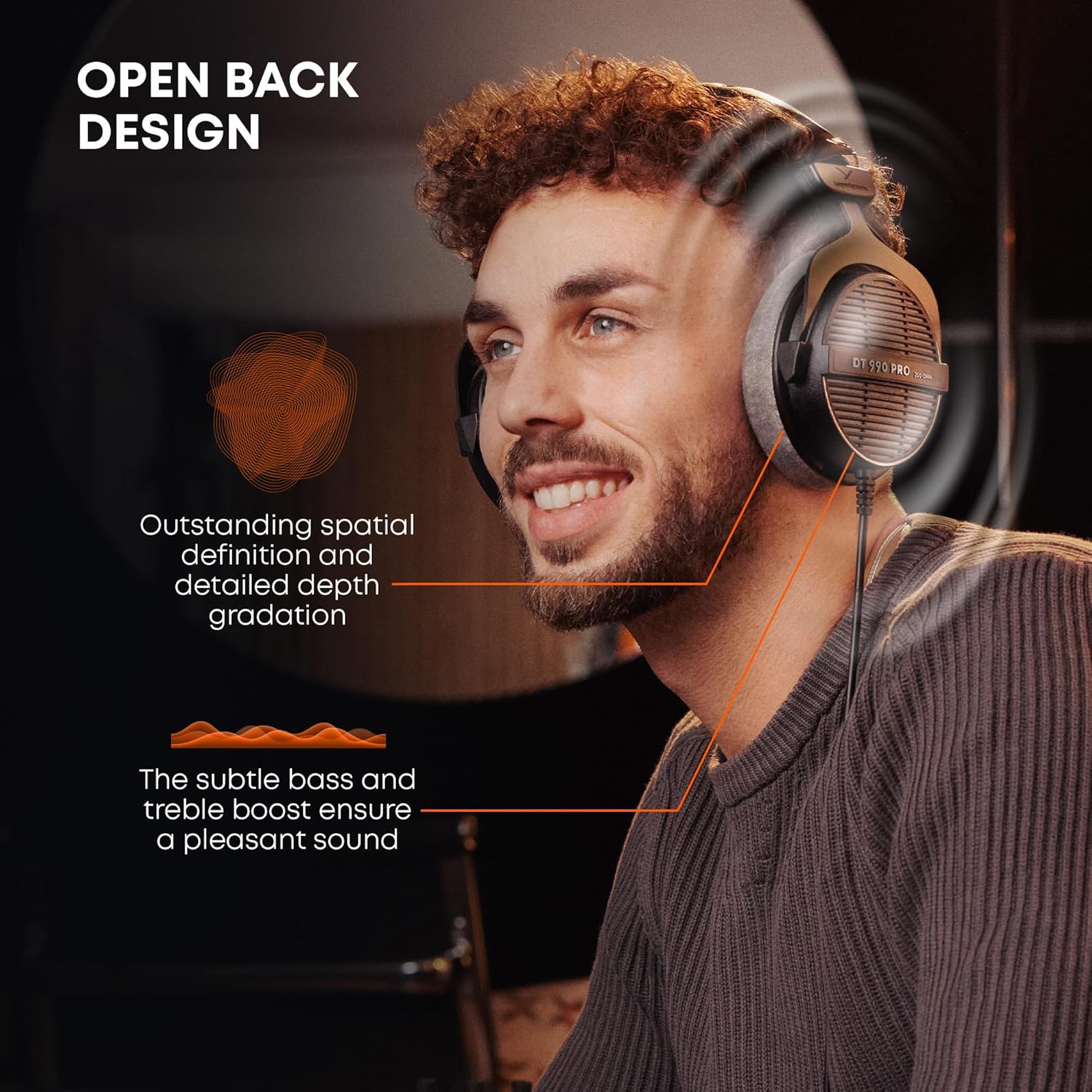BEYERDYNAMIC DT 990 PRO 80 OHM STUDIO HEADPHONES GREY 718175 thumbnail 6