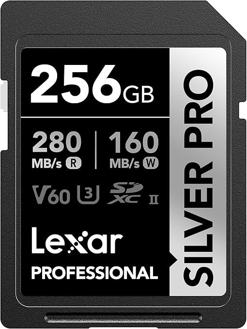 LEXAR PROFESSIONAL SILVER PRO SDXC UHS-II CARDS 280MBPS-256GB LSDSIPR256G-BNNNG