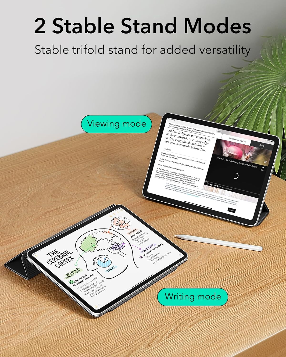 ESR ASCEND TRIFOLD CASE COMPATIBLE WITH IPAD AIR 13 2024 PRO 12.9 (6TH/5TH GEN) FROSTED BLACK thumbnail 8