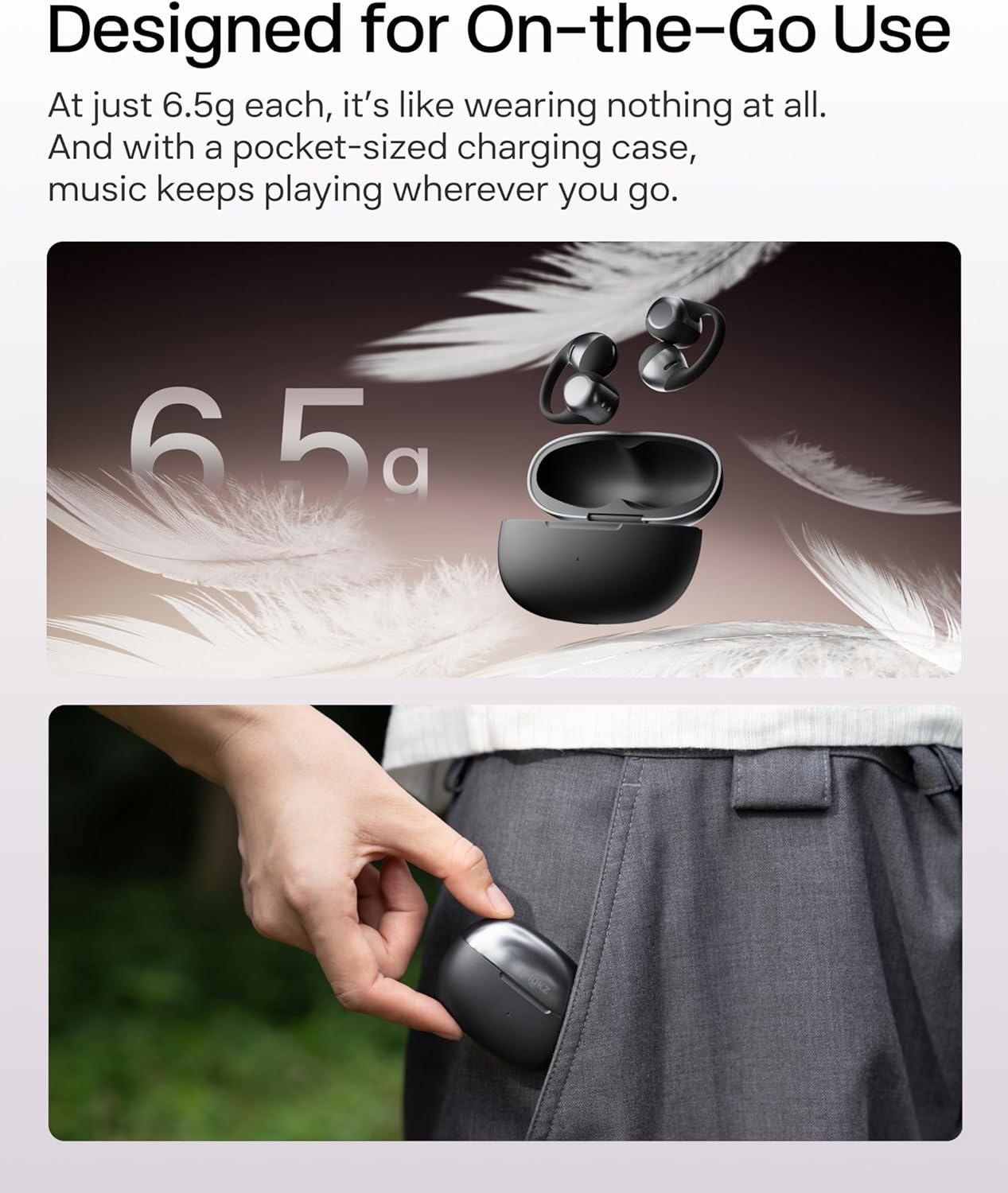 AFTER SHOKZ OPEN DOTS ONE TRUE WIRELESS EARBUDS BLACK E310-ST-BK thumbnail 5