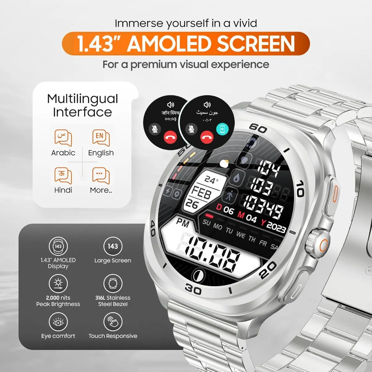 SWISS MILITARY DOM 7 SILVER FRAME WITH SILVER STAINLESS STEEL STRAP SM-WCH-DOM7-SILF-SILSTL thumbnail 6