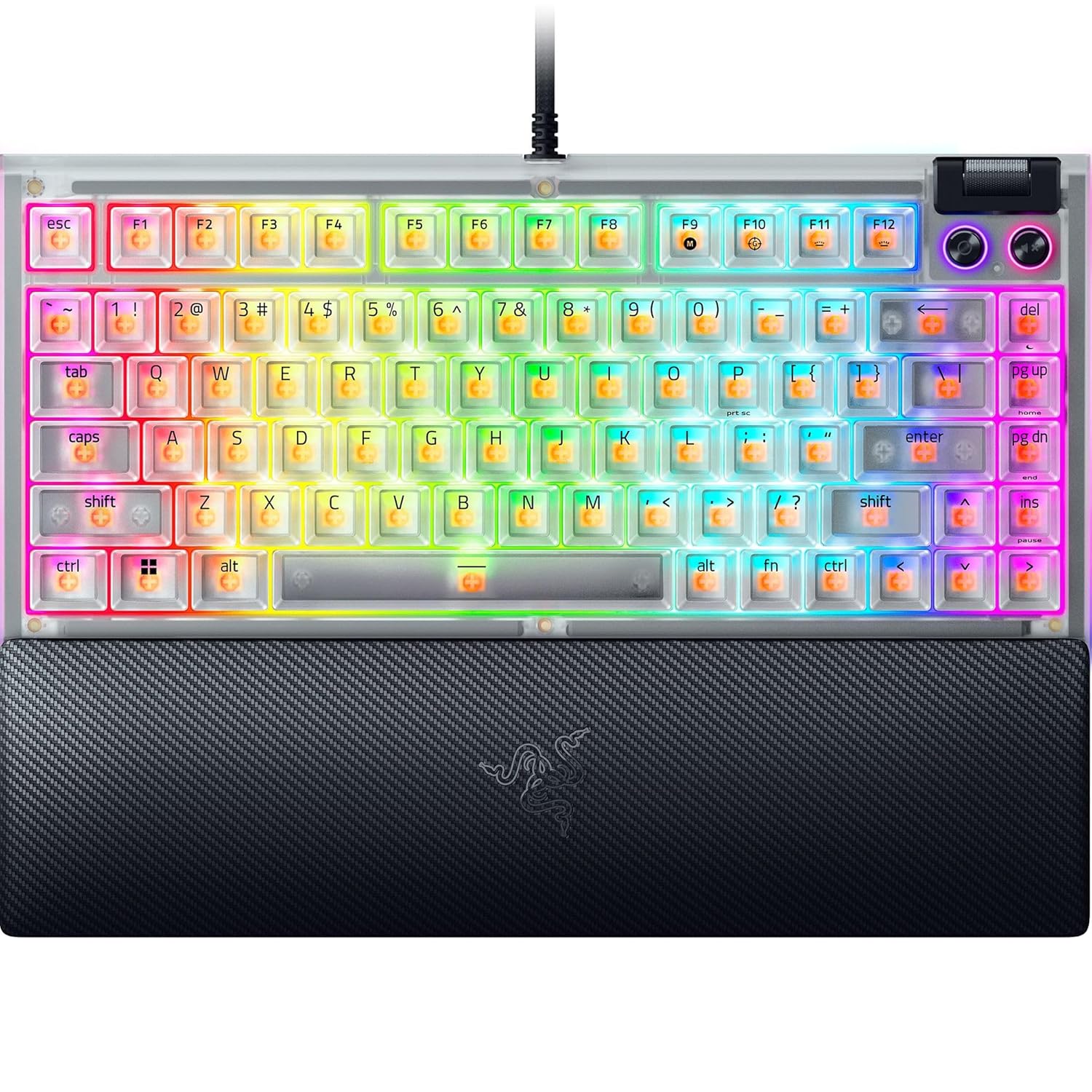 RAZER BLACKWIDOW V4 75% PHANTOM WHITE HOT-SWAP ENABLED MECHANICAL GAMING KEYBOARD RZ03-05003500-R3M1 thumbnail 2