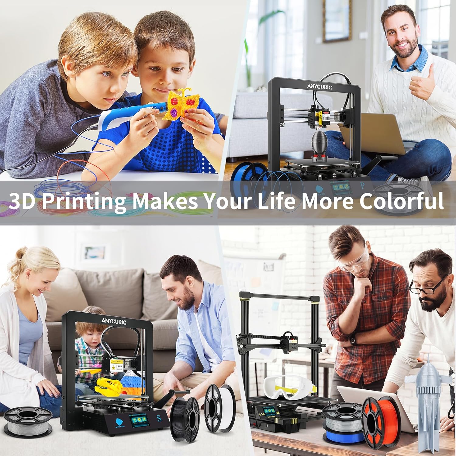 ANYCUBIC PLA FILAMENT 1 75 MM 1KG GREY AHPLGE-107 thumbnail 8