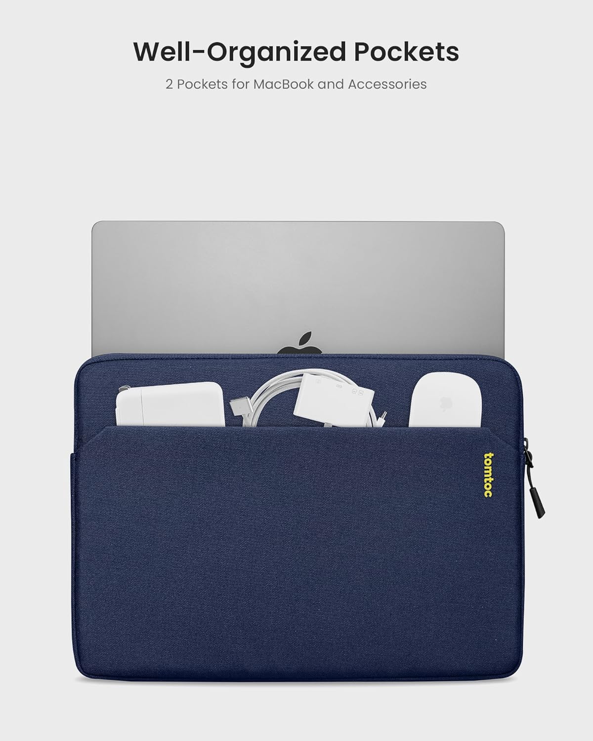 TOMTOC LIGHT A18 14 INCH LAPTOP SLEEVE NAVY BLUE A18D2B2 thumbnail 2
