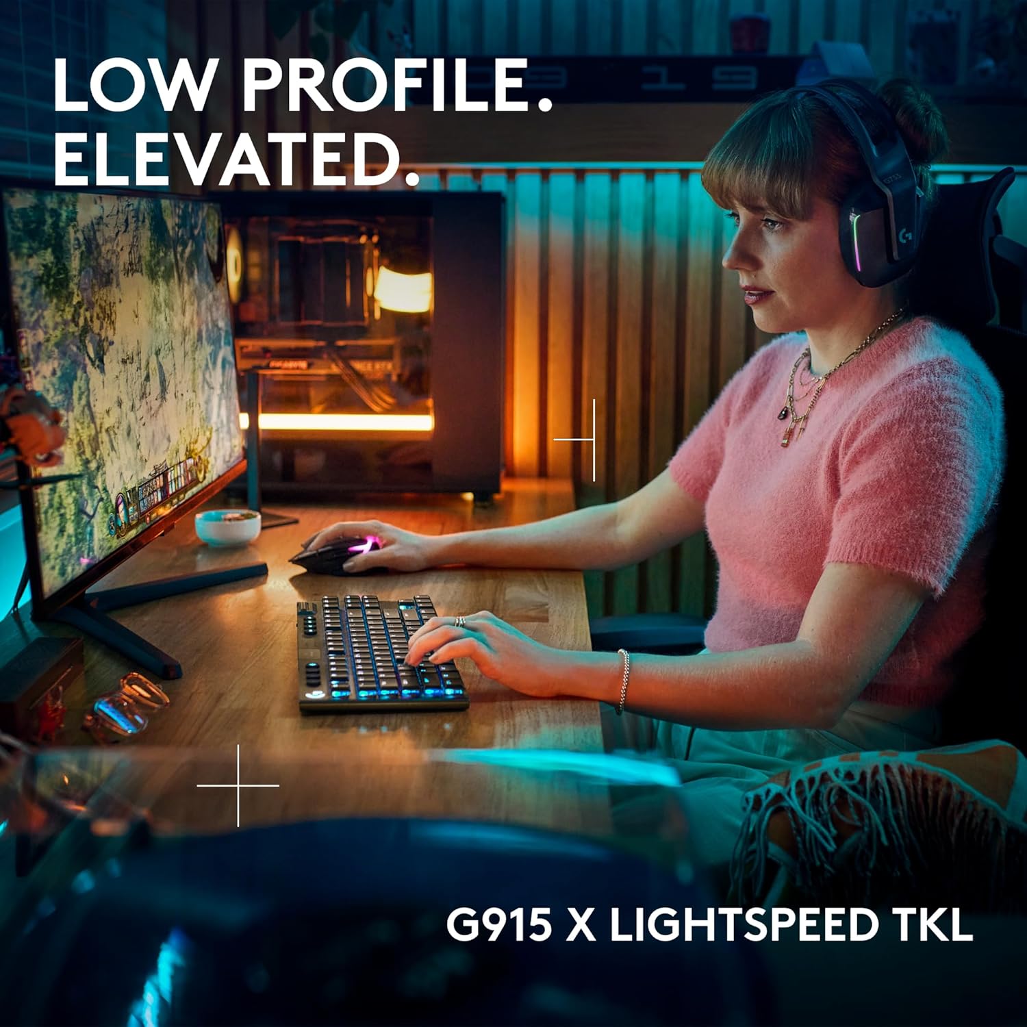 LOGITECH G915 X LIGHTSPEED TKL LOW PROFILE WIRELESS GAMING KEYBOARD BLACK 920-012757 thumbnail 2