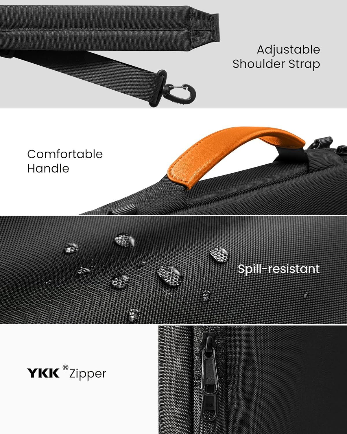 TOMTOC DEFENDER A40 16 INCH LAPTOP SHOULDER BAG BLACK A40F2D1 thumbnail 9